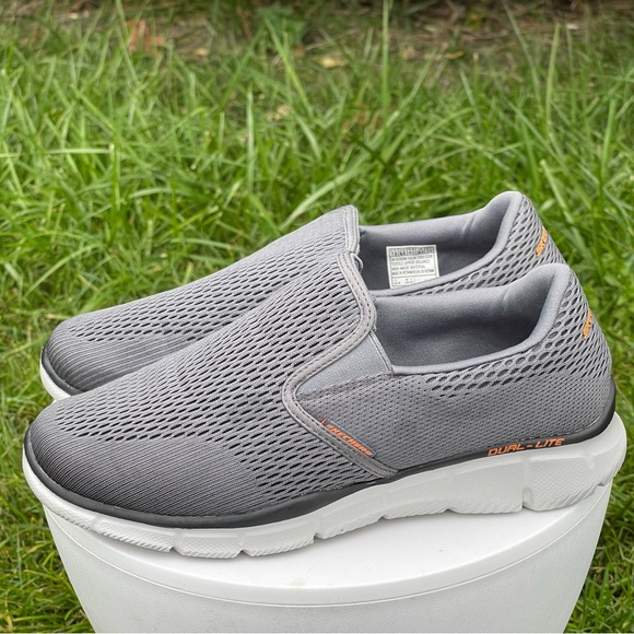 Skechers Equalizer Double Play Shoes Mens 7.5 Wide Gray Slip On Loafer 51509W - Picture 2 of 16